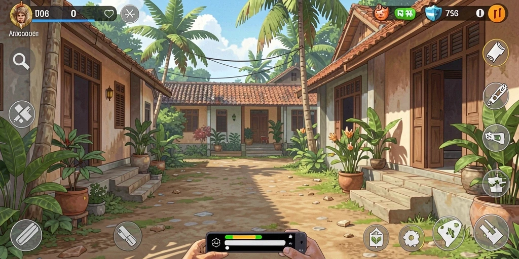 Pemandangan level yang menakjubkan dan penuh warna.